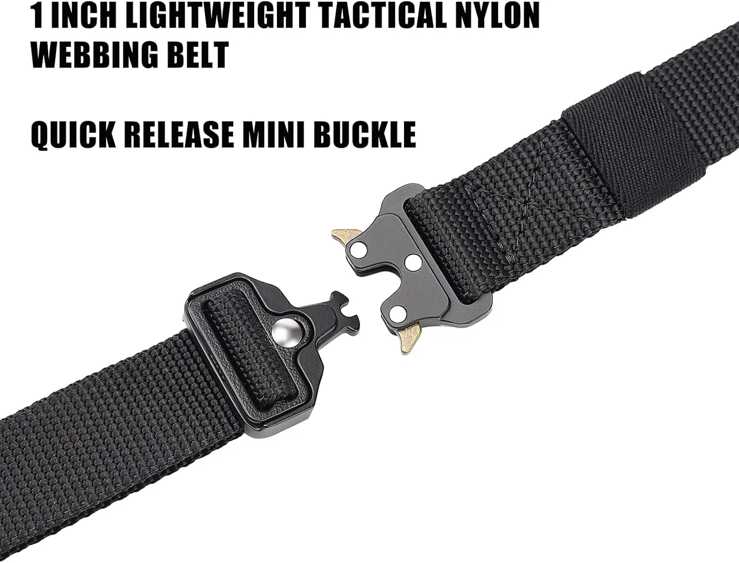 1 Inch Nylon Tactical Belt Quick Release Metal Buckle Heavy Duty Military Sports Skinny Webbing Work Belts for Men