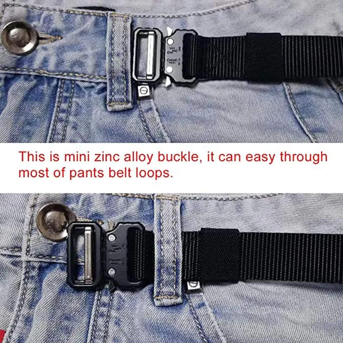 1 Inch Nylon Tactical Belt Quick Release Metal Buckle Heavy Duty Military Sports Skinny Webbing Work Belts for Men