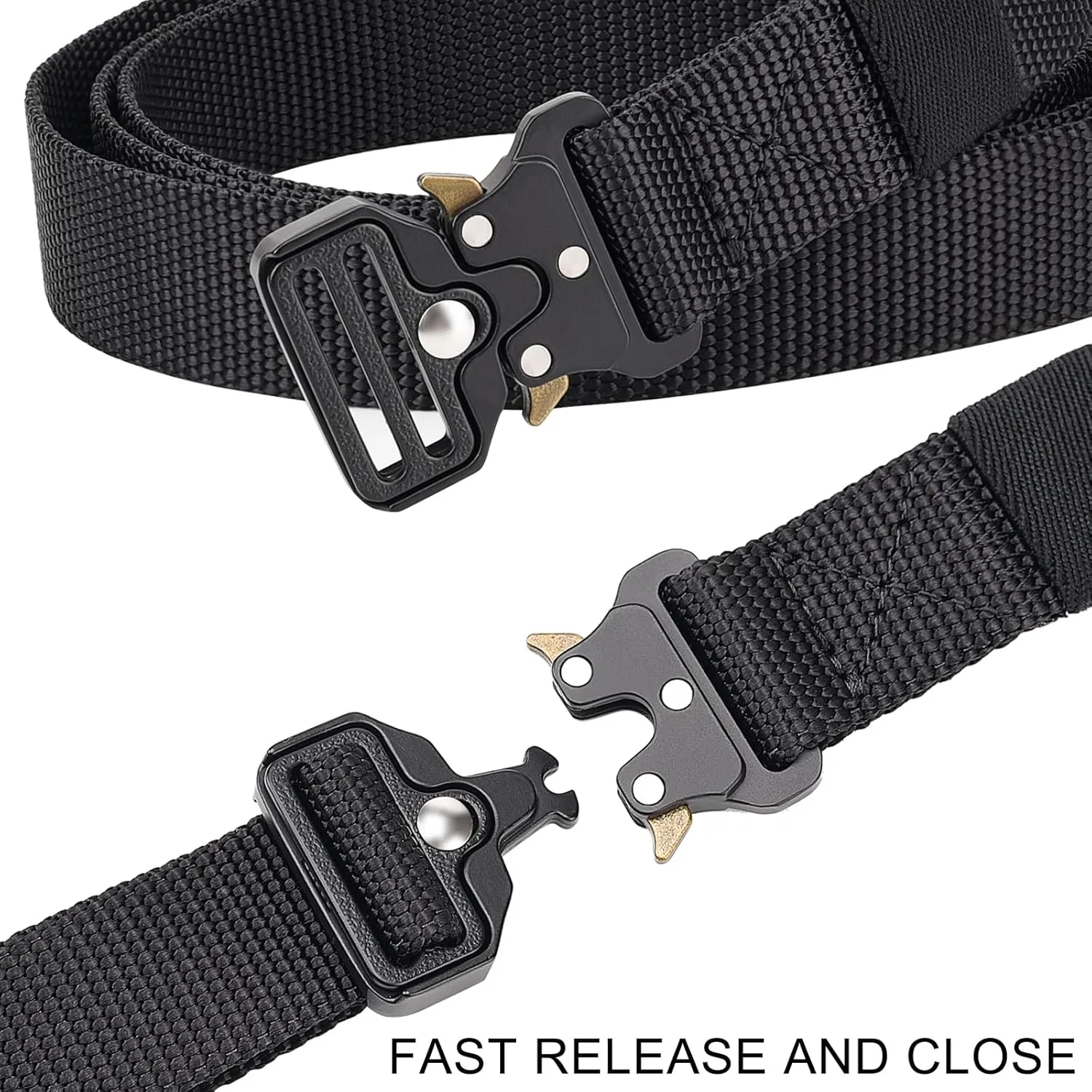 1 Inch Nylon Tactical Belt Quick Release Metal Buckle Heavy Duty Military Sports Skinny Webbing Work Belts for Men