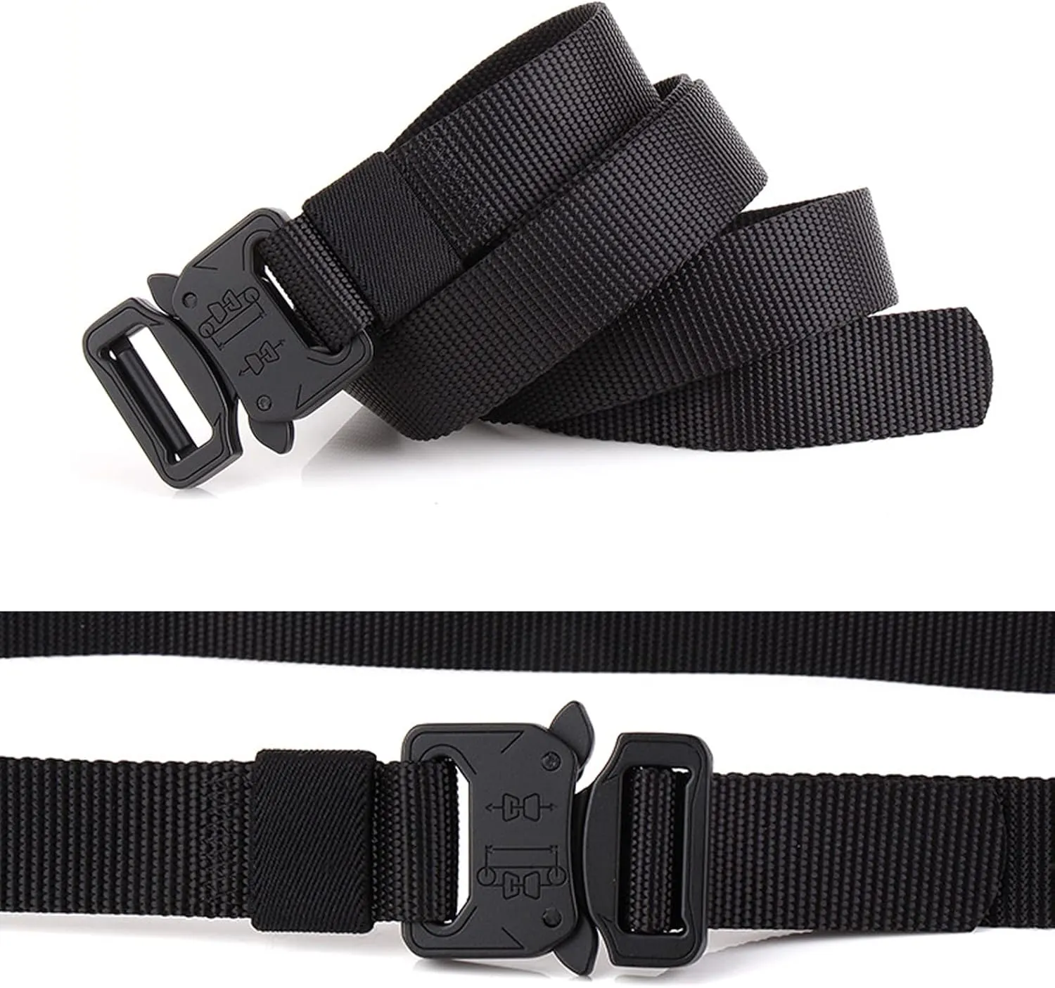 1 Inch Nylon Tactical Belt Quick Release Metal Buckle Heavy Duty Military Sports Skinny Webbing Work Belts for Men