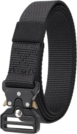 1 Inch Nylon Tactical Belt Quick Release Metal Buckle Heavy Duty Military Sports Skinny Webbing Work Belts for Men