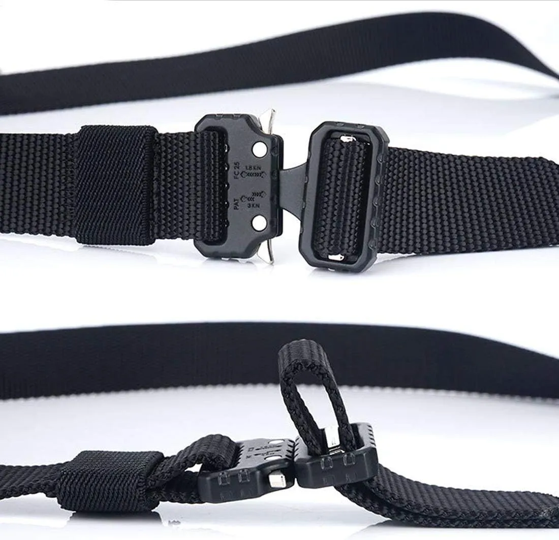 1 Inch Nylon Tactical Belt Quick Release Metal Buckle Heavy Duty Military Sports Skinny Webbing Work Belts for Men