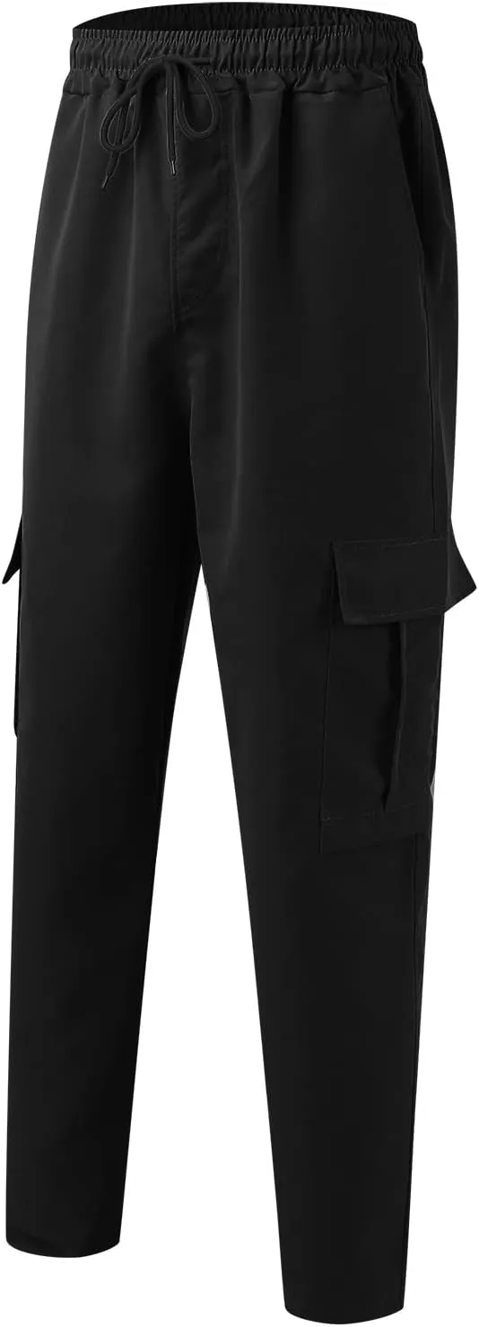 Alalaso Mens Cargo Pants,Elastic Waist Sweatpants for Men Casual Long Trousers Light Jogger Pants