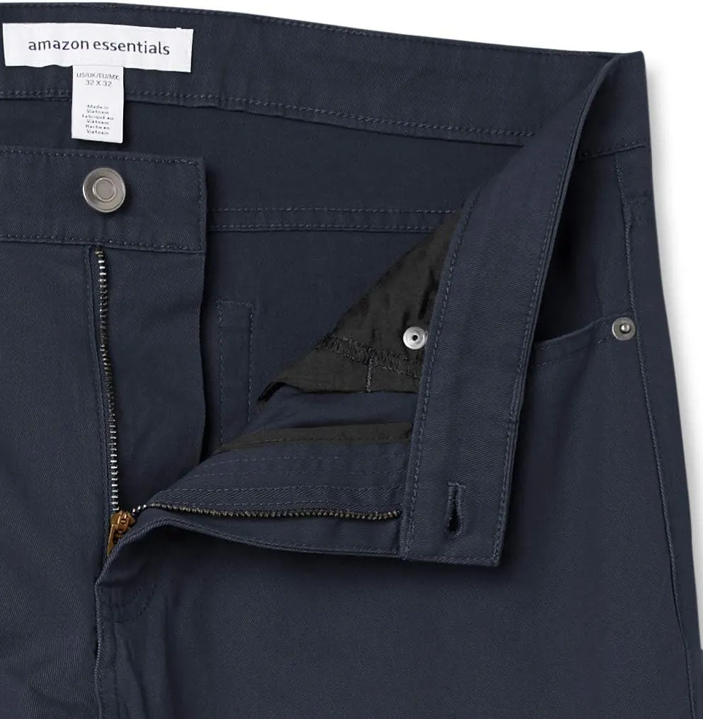 Amazon Essentials Men's Pants, Relaxed-Fit, 5-Pockets, Stretch Twill