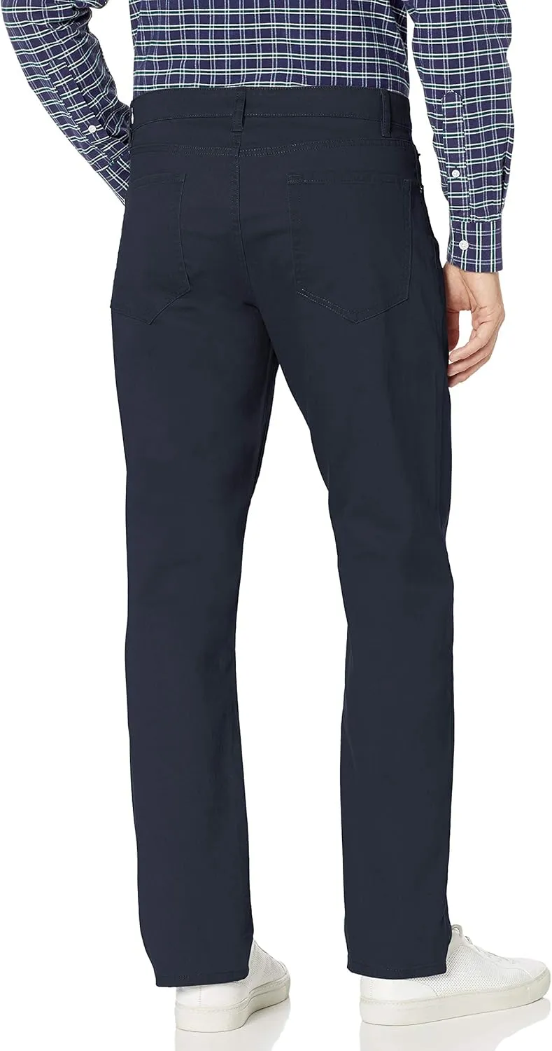 Amazon Essentials Men's Pants, Relaxed-Fit, 5-Pockets, Stretch Twill