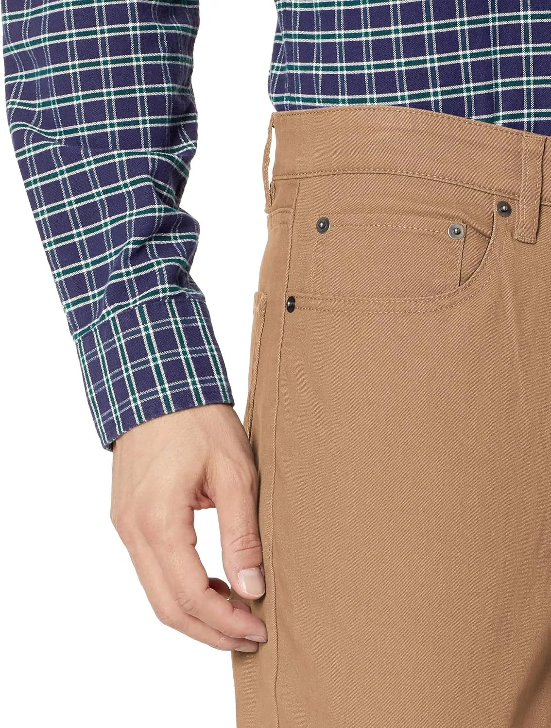 Amazon Essentials Men's Pants, Relaxed-Fit, 5-Pockets, Stretch Twill