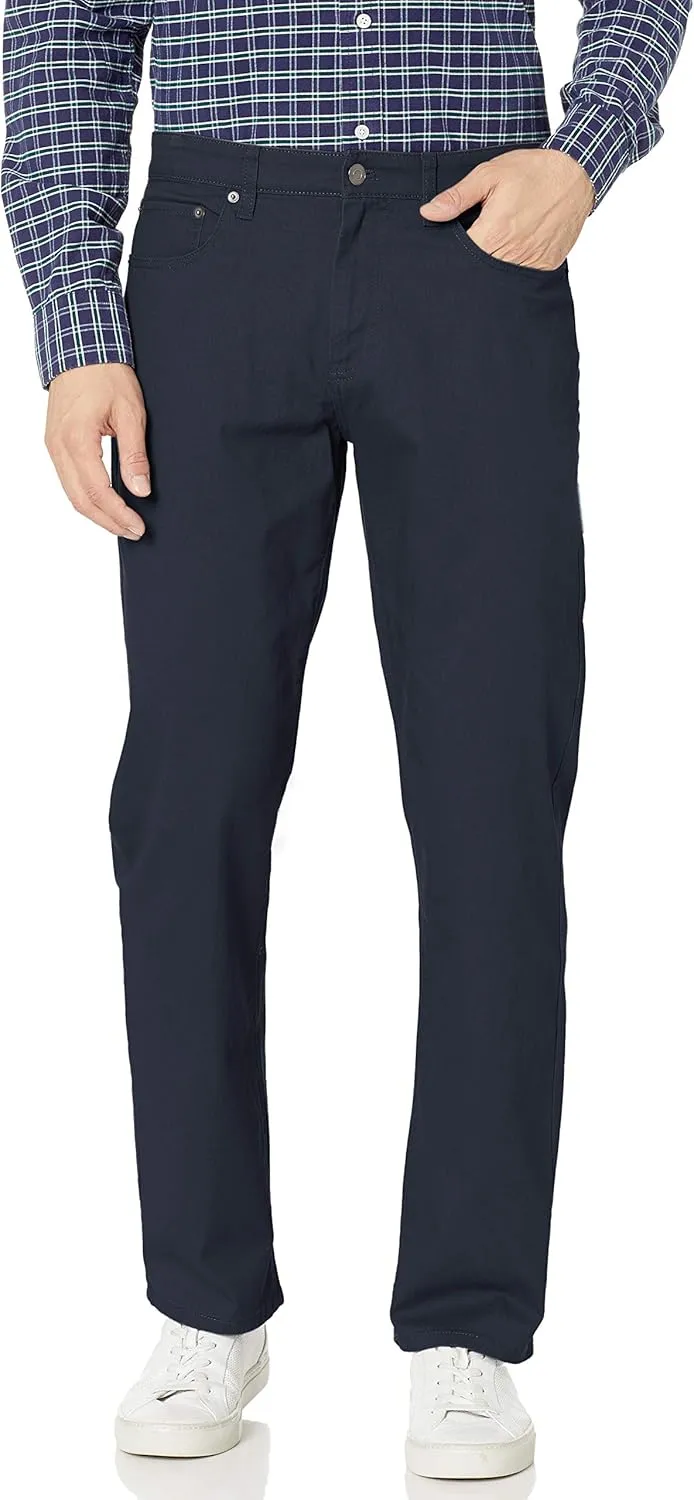 Amazon Essentials Men's Pants, Relaxed-Fit, 5-Pockets, Stretch Twill