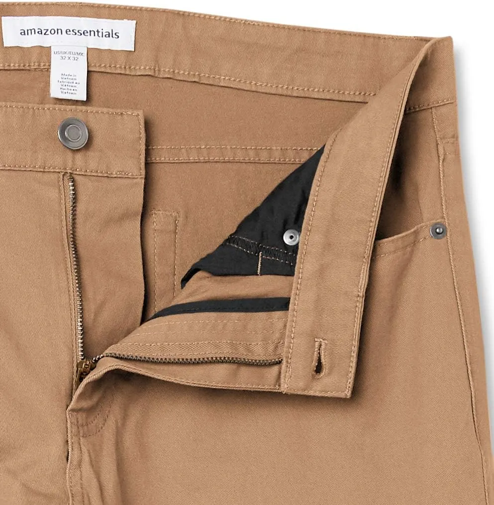 Amazon Essentials Men's Pants, Relaxed-Fit, 5-Pockets, Stretch Twill