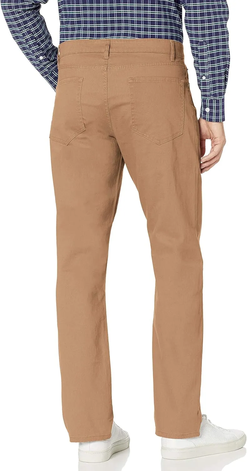 Amazon Essentials Men's Pants, Relaxed-Fit, 5-Pockets, Stretch Twill