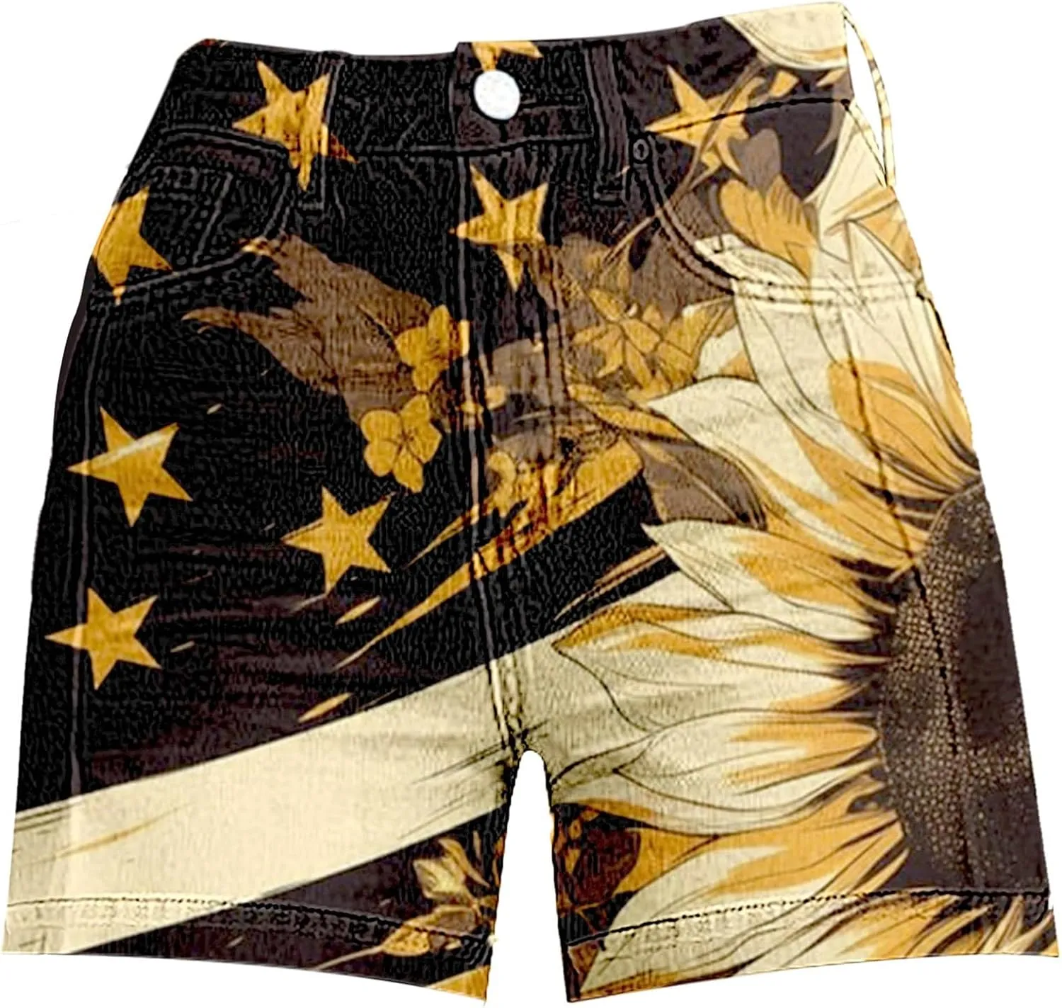 American Flag Shorts Women 4th of July Outfits Denim Shorts High Waisted Casual Stretchy Jeans-Shorts Bathing Suit