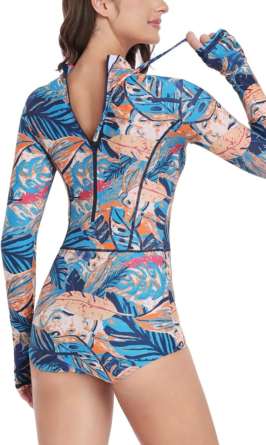 AXESEA Womens Rash Guard UPF 50  Long Sleeve Swim Shirt One Piece Bathing Suit Swimsuit