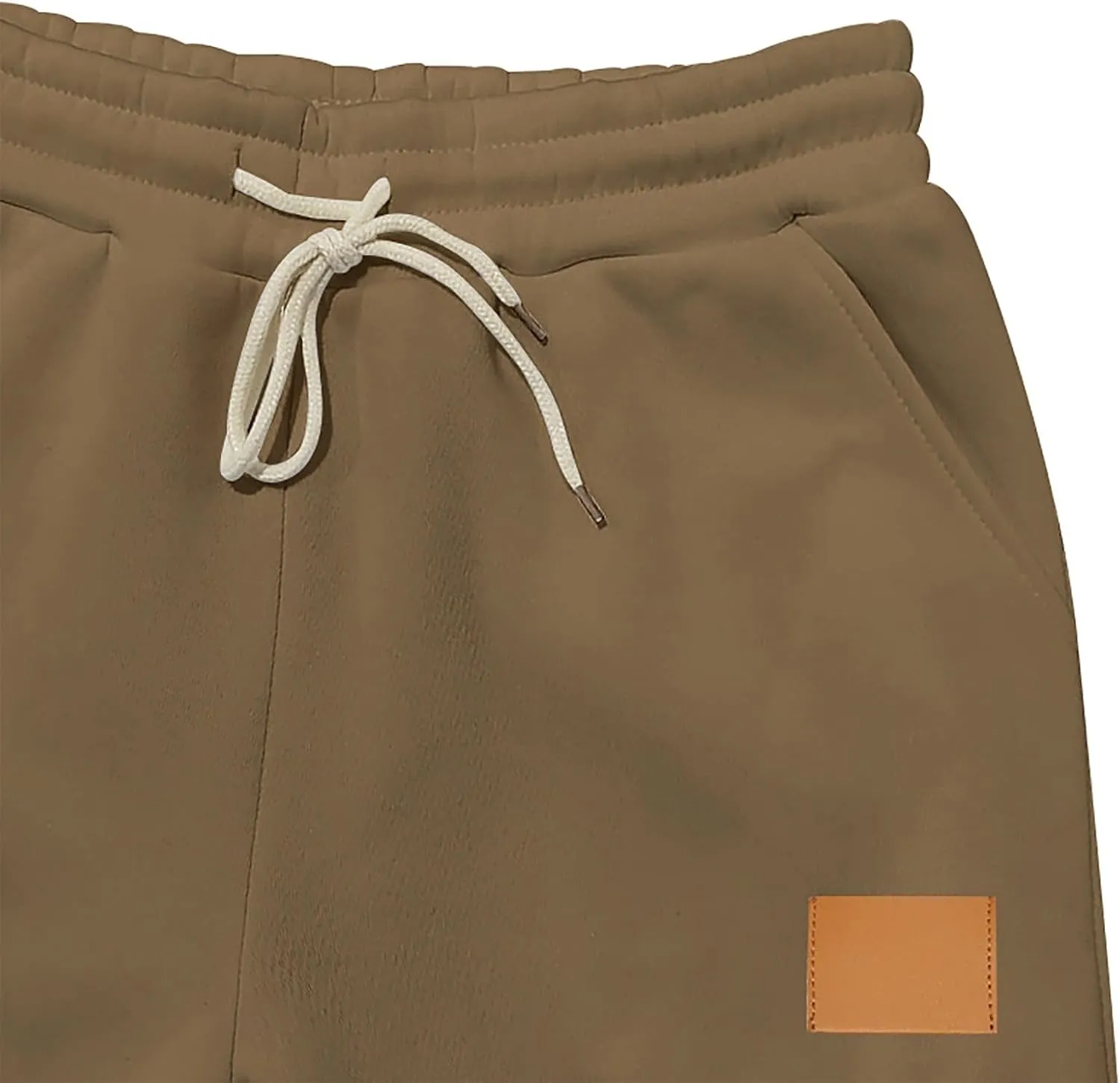 Baggy Cargo Sweatpants for Men Drawstring Waist Fleece Lined Joggers with Pockets Athletic Workout Pants Trousers