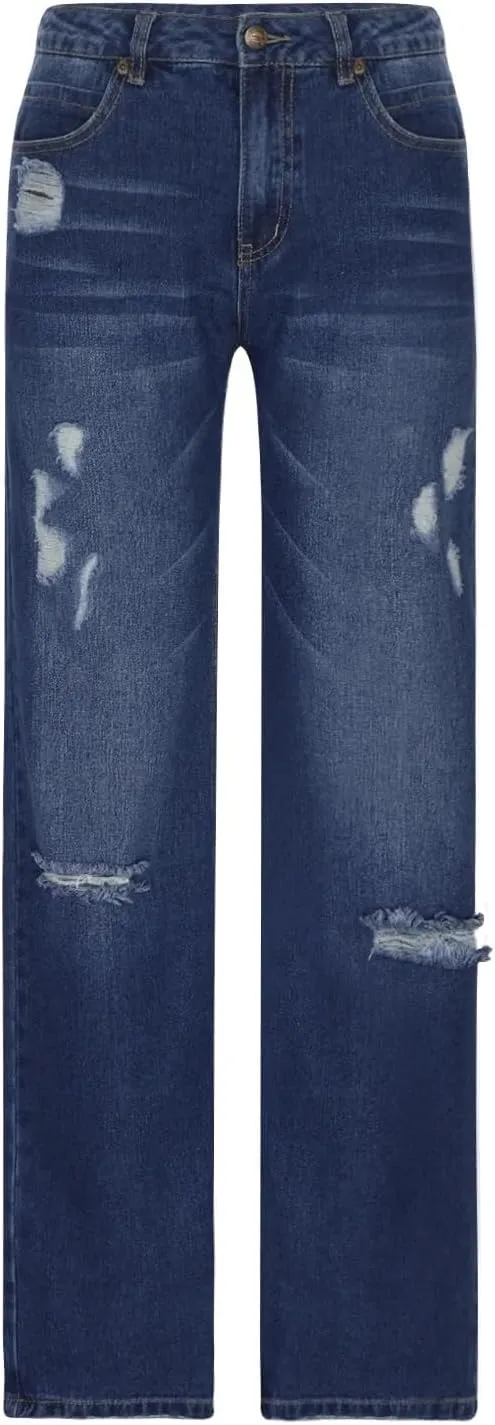 Baggy Jeans for Men Women Y2k Vintage Pants Casual Wide Leg Jeans Loose Fit Denim Trousers Streetwear