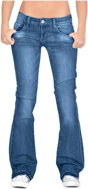 Bell Bottom Jeans for Women Petite Denim Pants Distressed Washed 70s Fashion Vintage Cowboy Jeans Bootcut Pant