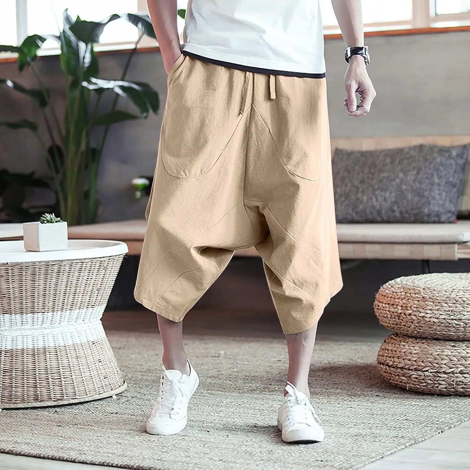 Big and Tall Sweatpants for Men Pants 6 Pocket Full Outdoor Casual Sweatpants Sweatpants for Men Pants Casual Rope