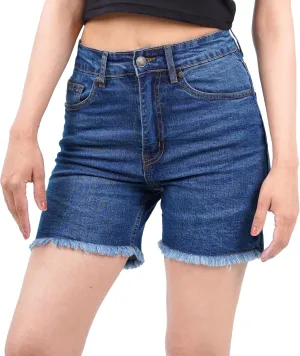 Blue Denim Shorts for Women – Comfortable Trendy Womens Cutoff Jean Shorts Casual