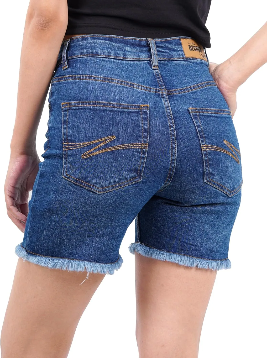 Blue Denim Shorts for Women – Comfortable Trendy Womens Cutoff Jean Shorts Casual