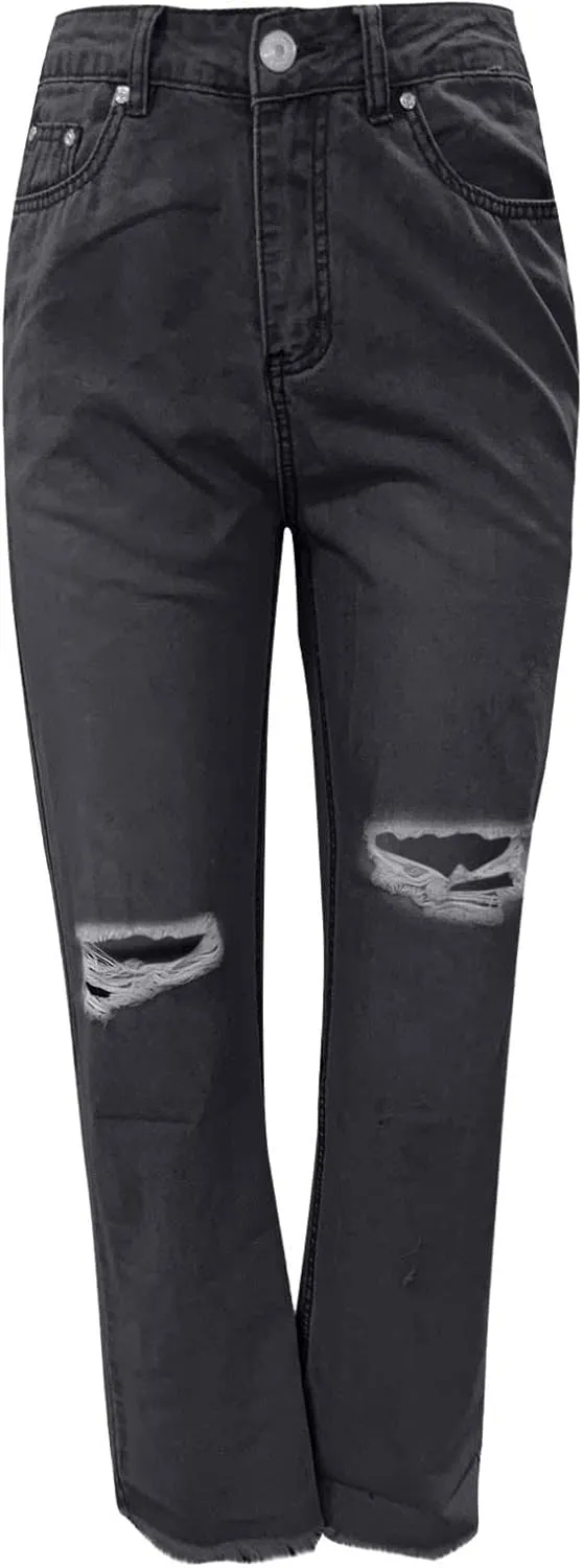 Bootcut Jeans for Women High Waisted Stretchy Flare Pants Ripped Skinny Bell Bottom Denim Pants Distressed Jeans
