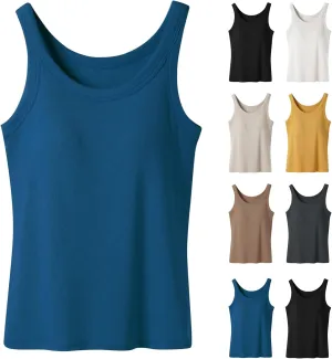 Built in Bra Tank Tops for Women Dress Casual Sleeveless Cotton Summer Tanks Workout Gym Athletic Yoga Shirts