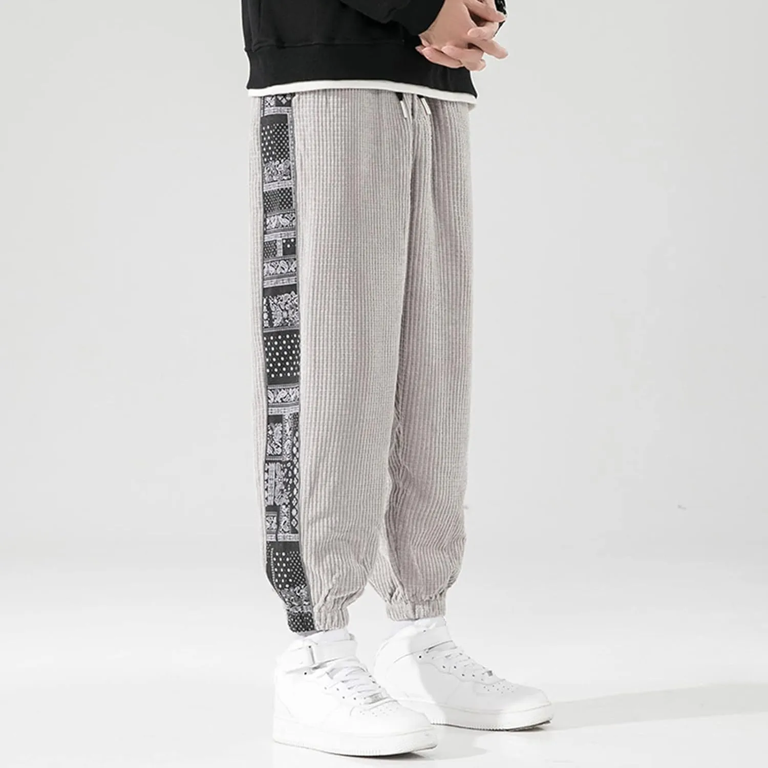 Cargo Pants for Men Big and Tall, Lightweight Mens Work Pants with Multi-Pocket Grey Pants Slim Fit Pants Mens Sweat