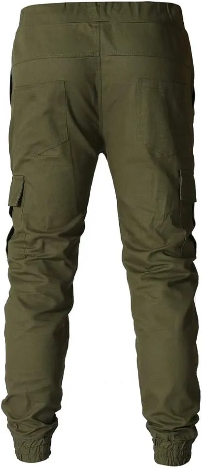 Cargo Pants for Men Big and Tall Sweatpants Cotton Fitted Running Workout Athletic Joggers with Pockets Men's Jogger