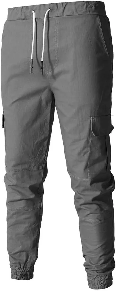 Cargo Pants for Men Relaxed Fit Athletic Gym Training Jogger Black Long Track Pants with Pockets Mens Sweatpants with