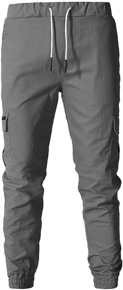Cargo Pants for Men Relaxed Fit Athletic Gym Training Jogger Black Long Track Pants with Pockets Mens Sweatpants with