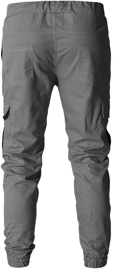 Cargo Pants for Men Relaxed Fit Athletic Gym Training Jogger Black Long Track Pants with Pockets Mens Sweatpants with