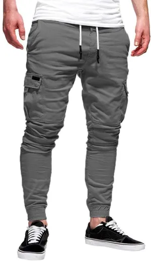 Cargo Pants for Men Relaxed Fit Athletic Gym Training Jogger Black Long Track Pants with Pockets Mens Sweatpants with