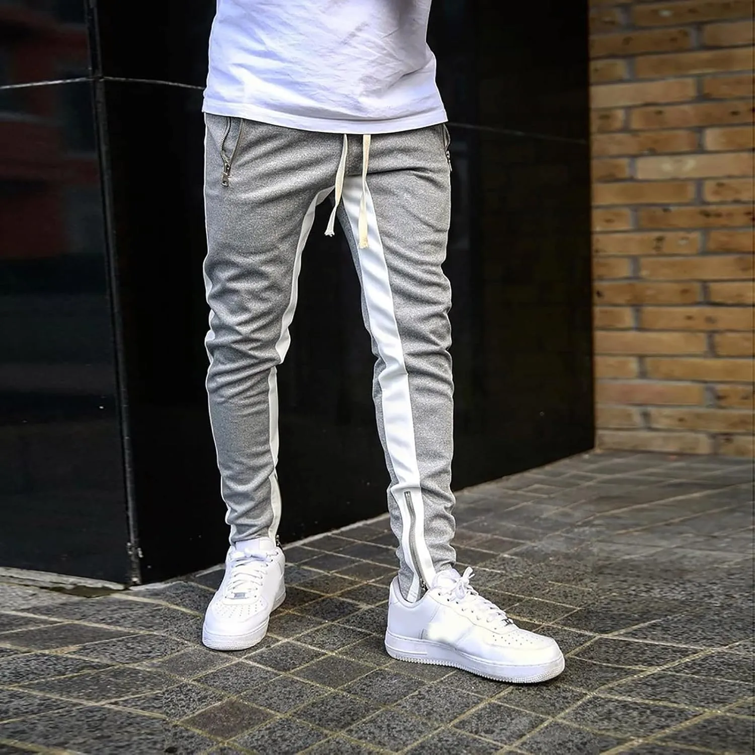 Cargo Pants for Men Relaxed Fit Drawstring Work Joggers with Pockets Mens Casual Pants Stretch Slim Fit Workout Pants