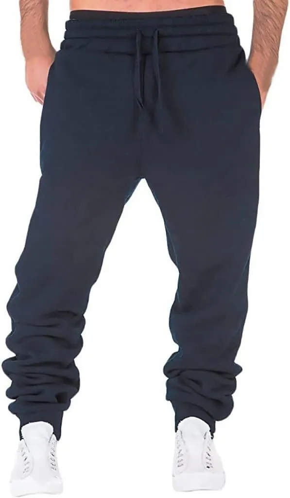 Cargo Pants for Men Relaxed Fit Mens Cargo Sweatpants Heavyweight Fleece Jogger Work Pants Drawstring Sports Trousers