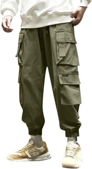 Cargo Pants for Men Relaxed Fit with Pockets Cargo Pants for Men Sweat Pants Fashion Men's Sport Color Bandage Casual