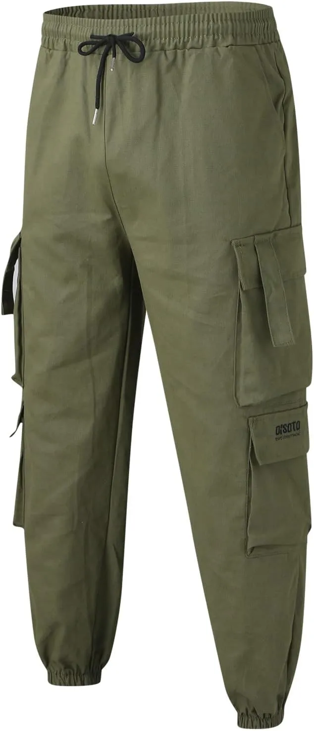 Cargo Pants for Men Relaxed Fit with Pockets Cargo Pants for Men Sweat Pants Fashion Men's Sport Color Bandage Casual