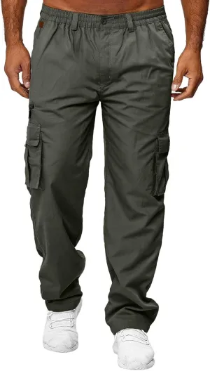 Cargo Sweatpants for Men Big and Tall Jogger Drawstring Trousers Pockets Sweatpants Workout Sports Pant Casual Cotton