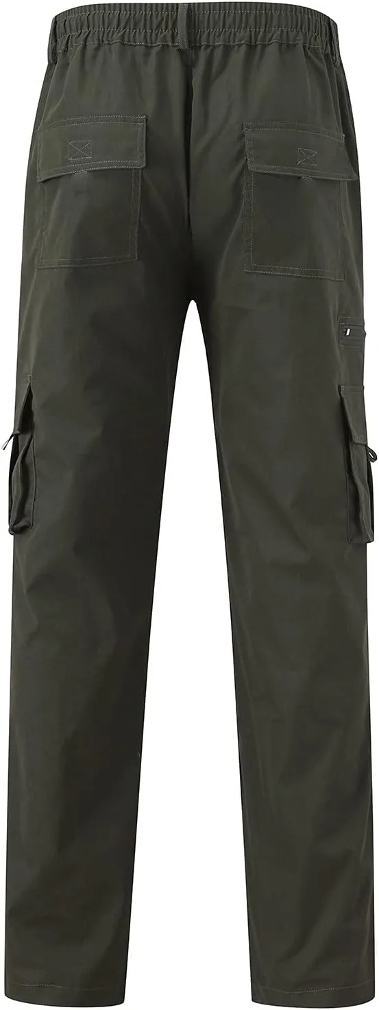 Cargo Sweatpants for Men Big and Tall Jogger Drawstring Trousers Pockets Sweatpants Workout Sports Pant Casual Cotton