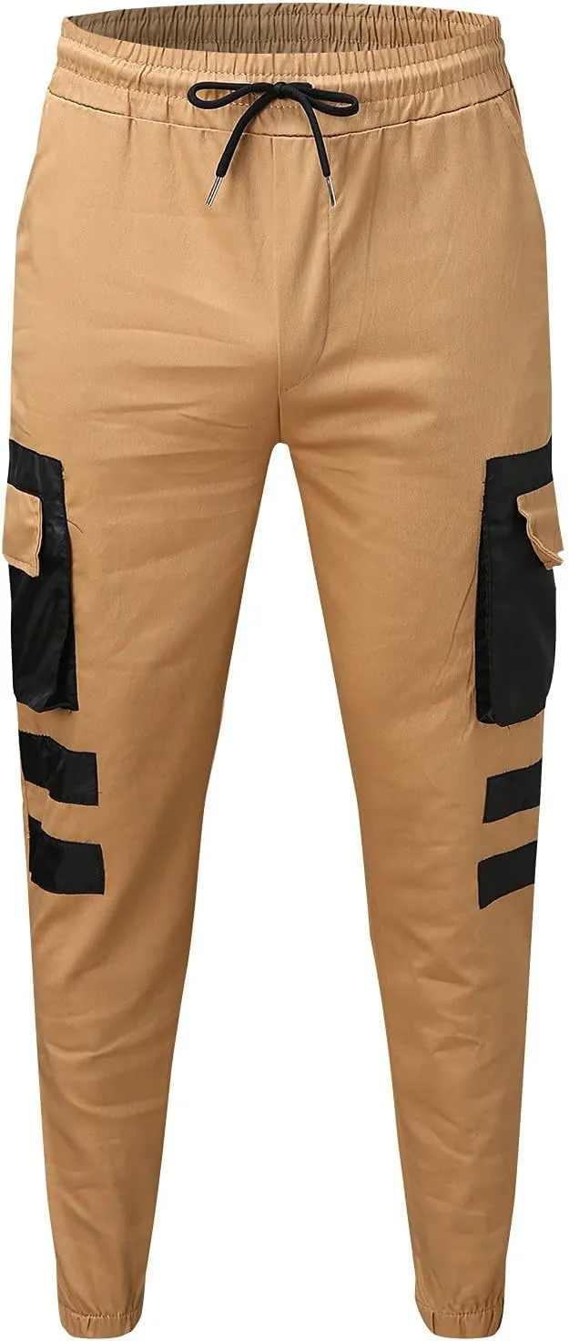 Cargo Sweatpants for Men Mens Lounge Pants Pants with Elastic Drawstring Waist Men's Jogger Pants Baggy Goth Techwear