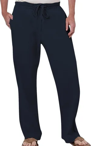 Casual Linen Pants for Men Breathable Loose and Light Sports Yoga Pants Summer Long Trousers with Pockets