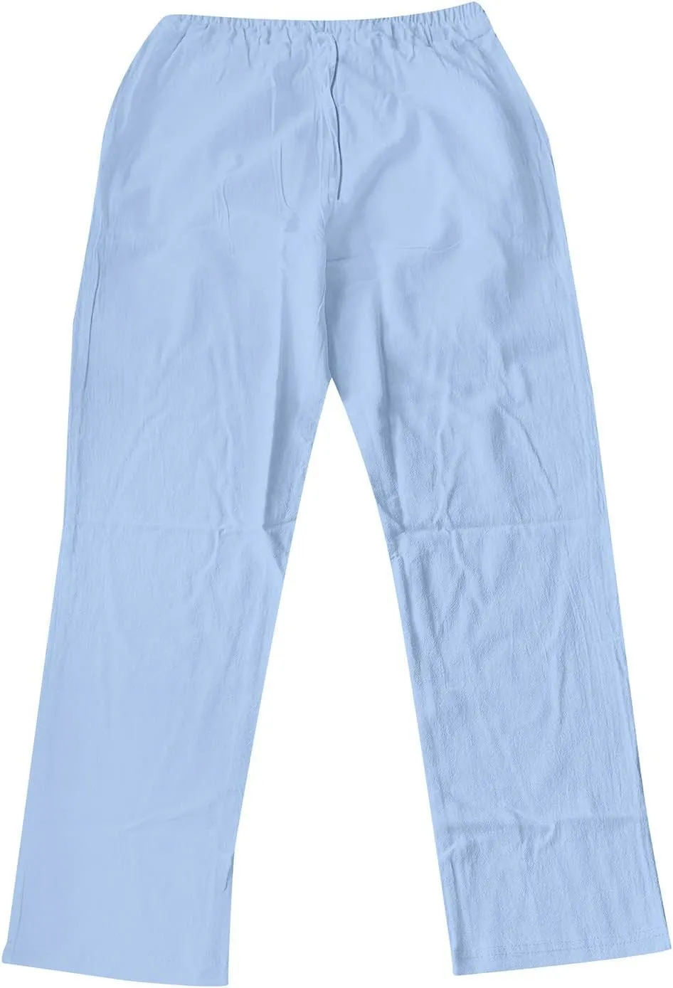 Casual Linen Pants for Men Breathable Loose and Light Sports Yoga Pants Summer Long Trousers with Pockets