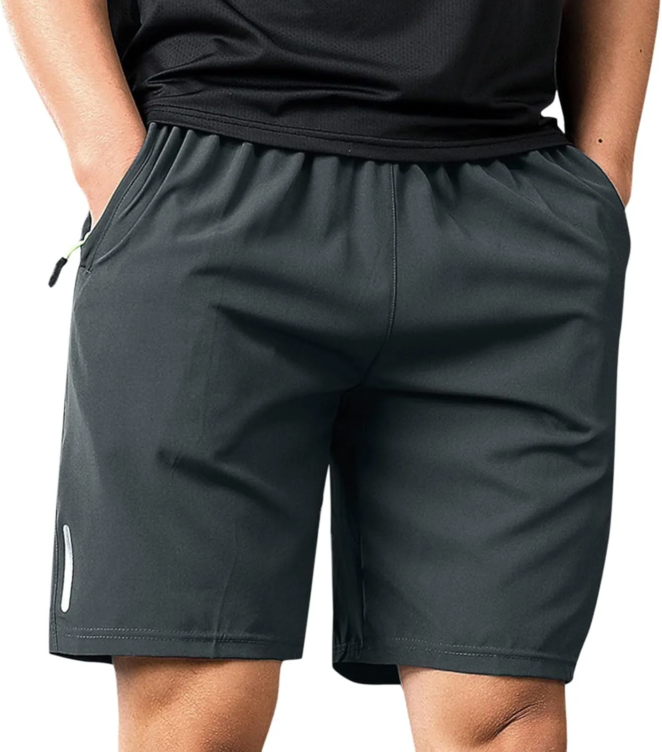Casual Running Athletic Shorts for Men Zip Pockets Workout Gym Shorts Quick Dry Lightweight Active Sports Basketball Shortss