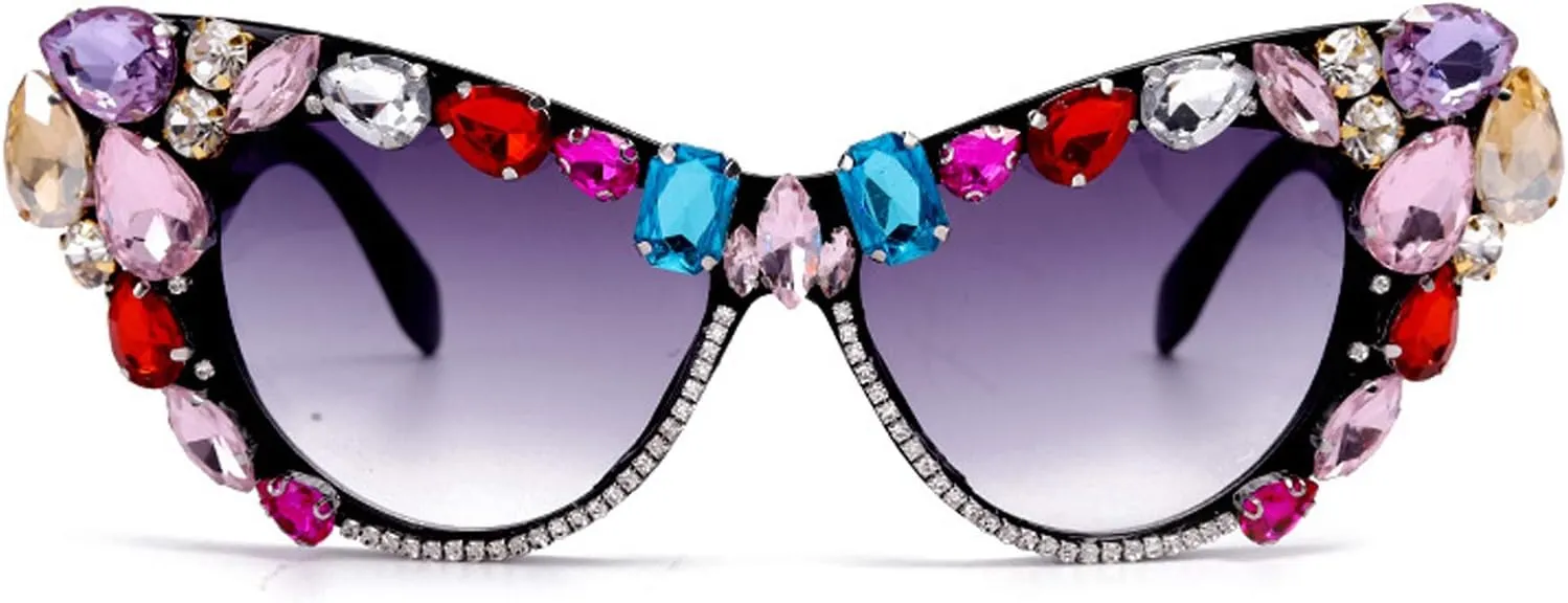 Cat Eye Diamond Sunglasses Women 2020 Oversized Punk Sun Glasses Crystal Vintage Rhinestone Glasses Eyewear UV400