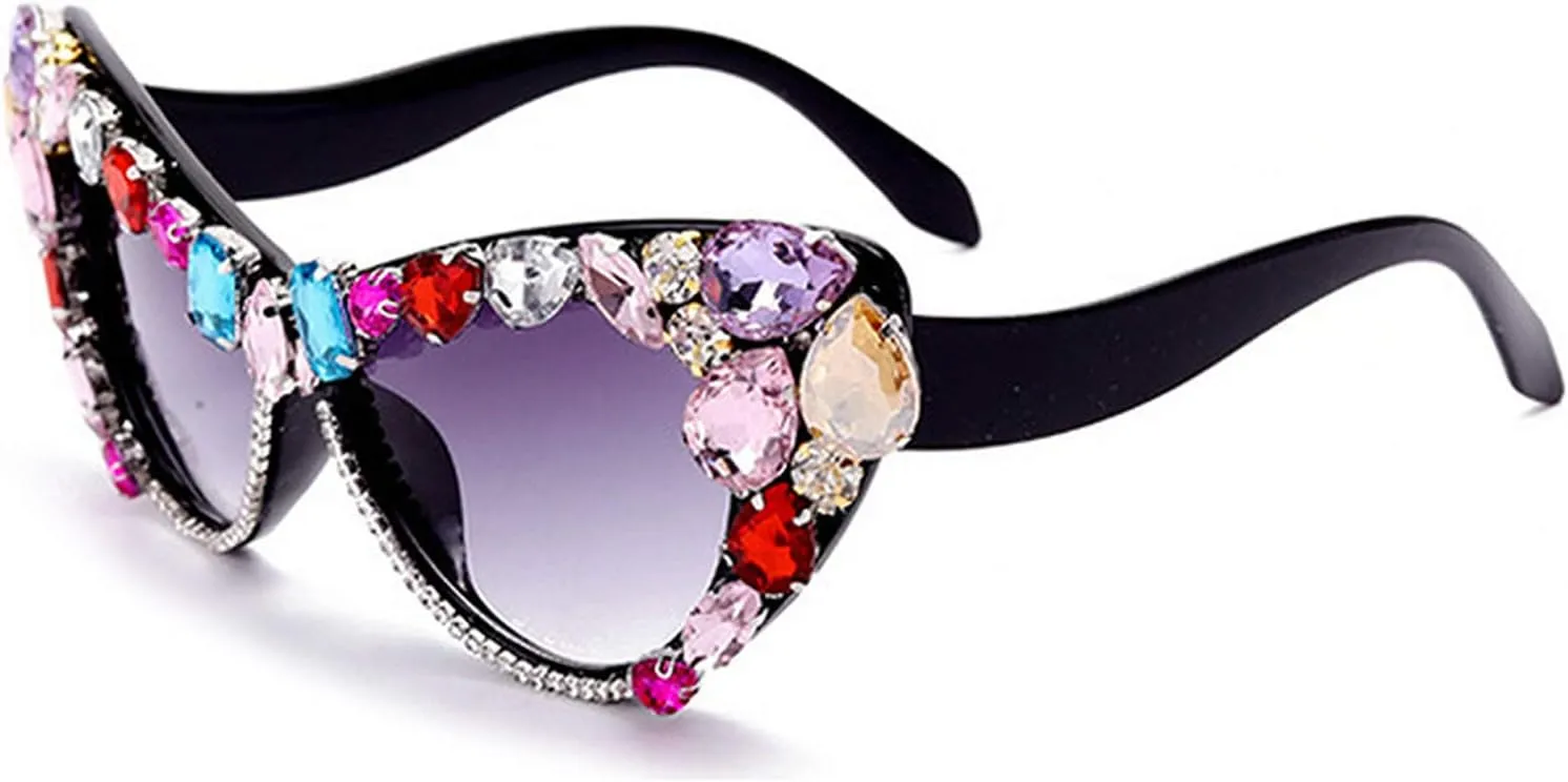 Cat Eye Diamond Sunglasses Women 2020 Oversized Punk Sun Glasses Crystal Vintage Rhinestone Glasses Eyewear UV400