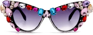 Cat Eye Diamond Sunglasses Women 2020 Oversized Punk Sun Glasses Crystal Vintage Rhinestone Glasses Eyewear UV400