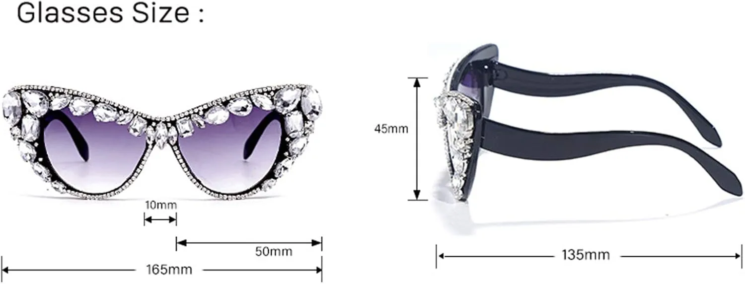 Cat Eye Diamond Sunglasses Women 2020 Oversized Punk Sun Glasses Crystal Vintage Rhinestone Glasses Eyewear UV400