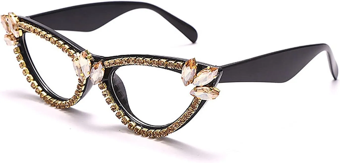 Cat Eye Diamond Sunglasses Women 2021 Small Punk Sun Glasses Crystal Vintage Rhinestone Glasses Eyewear UV400