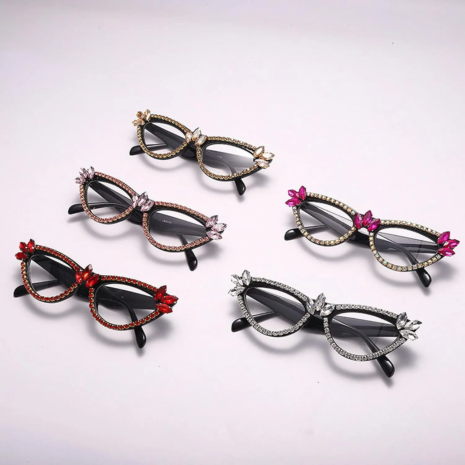 Cat Eye Diamond Sunglasses Women 2021 Small Punk Sun Glasses Crystal Vintage Rhinestone Glasses Eyewear UV400