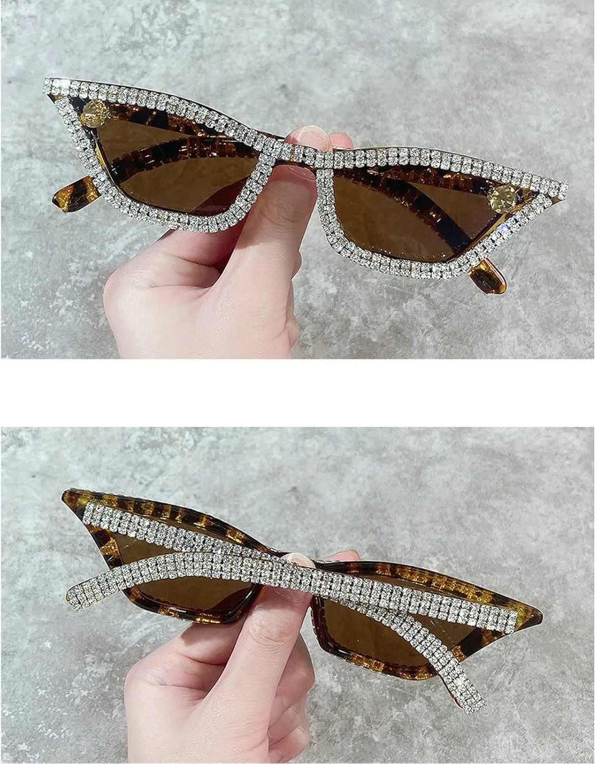 COTIA Cat Eye Diamond Sunglasses Women Small Frame Punk Sun Glasses Crystal Vintage Rhinestone Glasses Eyewear UV400