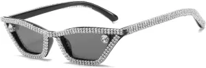 COTIA Cat Eye Diamond Sunglasses Women Small Frame Punk Sun Glasses Crystal Vintage Rhinestone Glasses Eyewear UV400