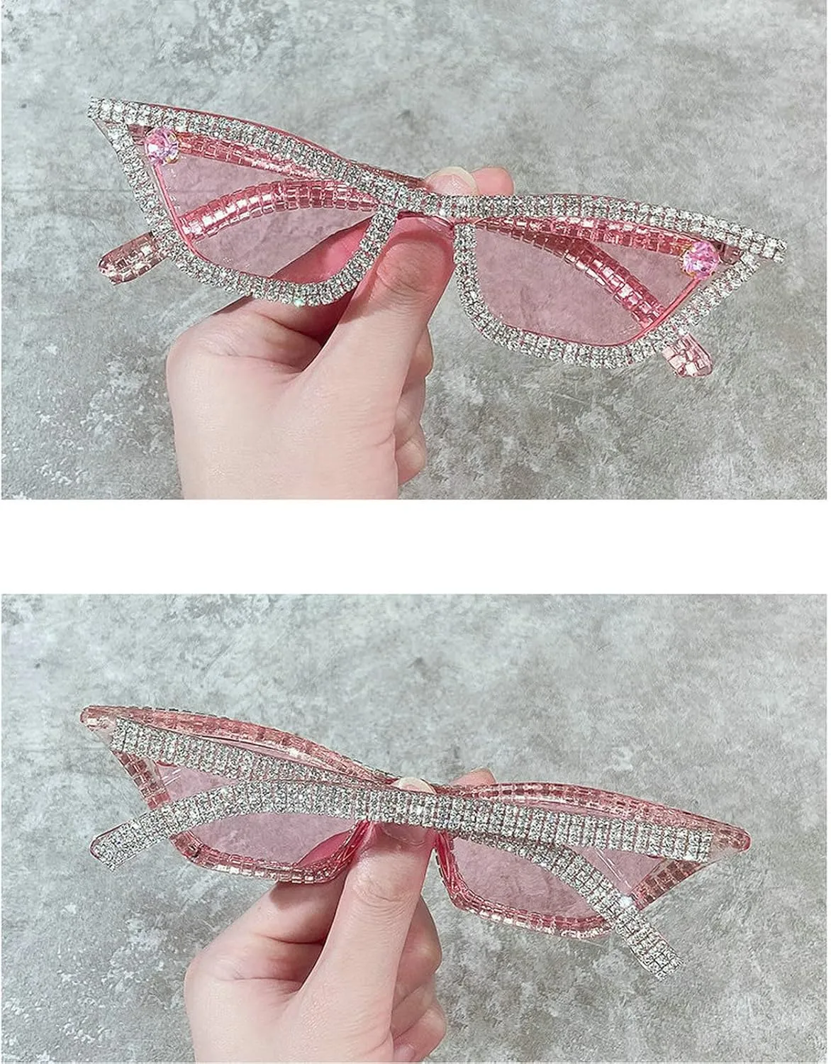 COTIA Cat Eye Diamond Sunglasses Women Small Frame Punk Sun Glasses Crystal Vintage Rhinestone Glasses Eyewear UV400