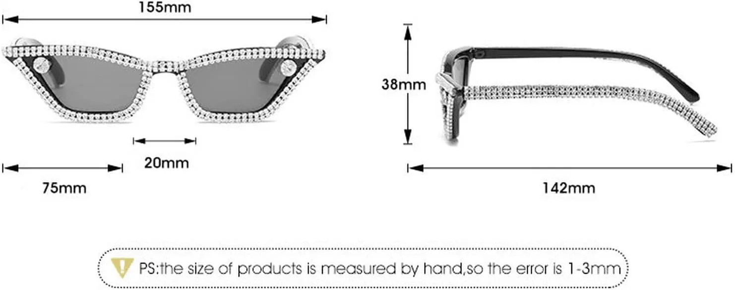COTIA Cat Eye Diamond Sunglasses Women Small Frame Punk Sun Glasses Crystal Vintage Rhinestone Glasses Eyewear UV400
