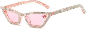 COTIA Cat Eye Diamond Sunglasses Women Small Frame Punk Sun Glasses Crystal Vintage Rhinestone Glasses Eyewear UV400